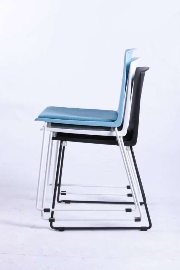 Stackable Metal Frame Plastic Office Guest Conference Chair - Image 5