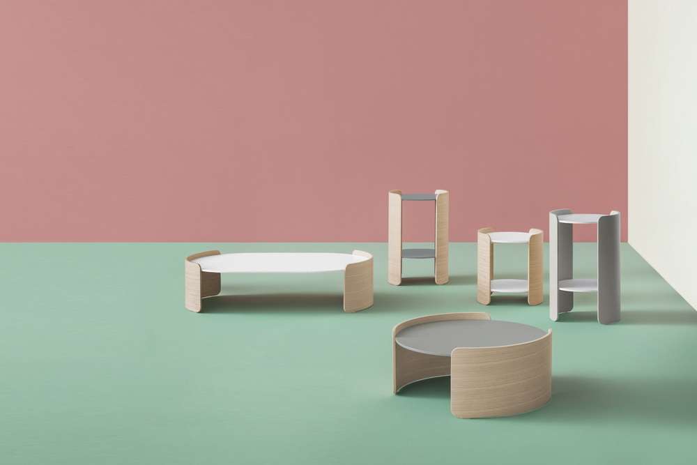 Project Matching Contract Furniture Curved Laminate Base Container Table