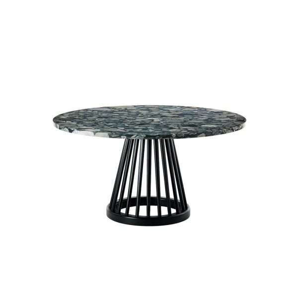 Project Matching Contract Furniture Modern Round Solid Oak Marble Contemporary Design Fan Coffee Table