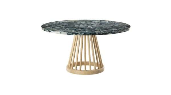 Project Matching Contract Furniture Modern Round Solid Oak Marble Contemporary Design Fan Coffee Table - Image 2