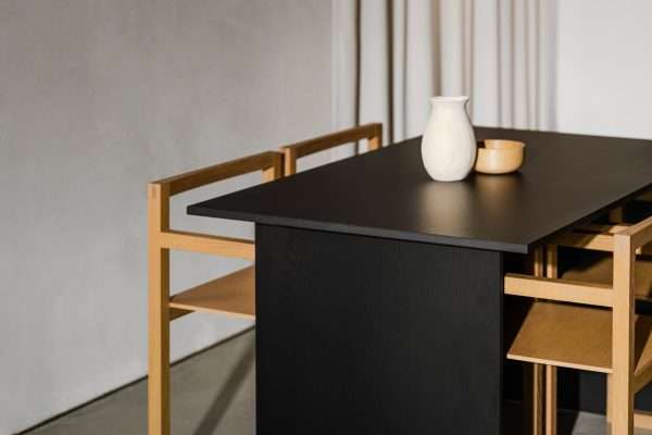 E0-grade Multilayer Board with Wood Veneer Matte Water-based Lacquer Rectangular Wooden Table - Image 2