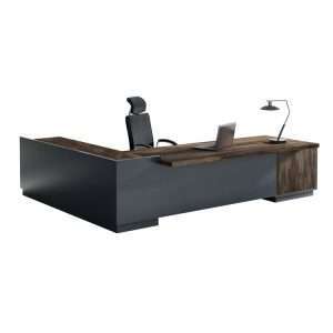Executive Office Desk , 3200*2600*750, L-shaped, Black Walnut