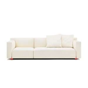 3 seat asymmetric sofa with orange legs