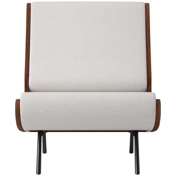 Bifma-Certified Contract-Grade Furniture Walnut Wood Veneer Panels Armless Lounge Chair - Image 8