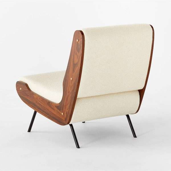 Bifma-Certified Contract-Grade Furniture Walnut Wood Veneer Panels Armless Lounge Chair - Image 2