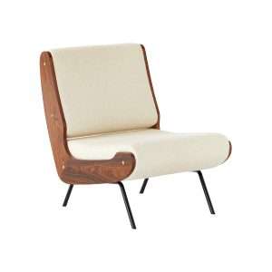 Bifma-Certified Contract-Grade Furniture Walnut Wood Veneer Panels Armless Lounge Chair