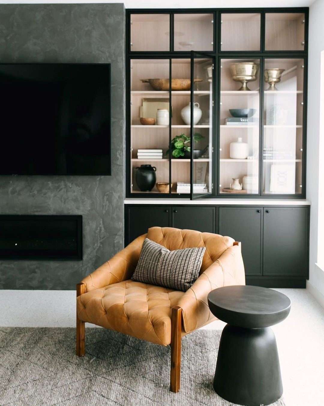 Project Matching Contract Furniture Abruzzo Brown Leather Tufted Chair