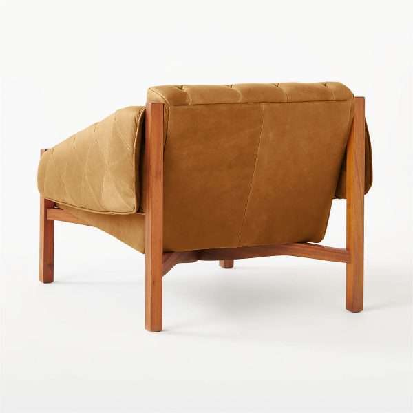 Project Matching Contract Furniture Abruzzo Brown Leather Tufted Chair - Image 2