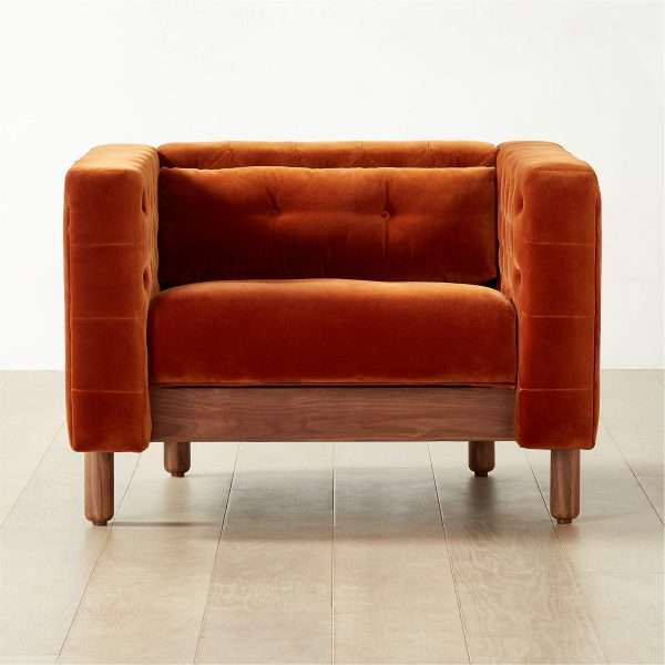 Project Matching Contract Furniture Marconi Tufted Green Velvet Accent Chair - Image 2