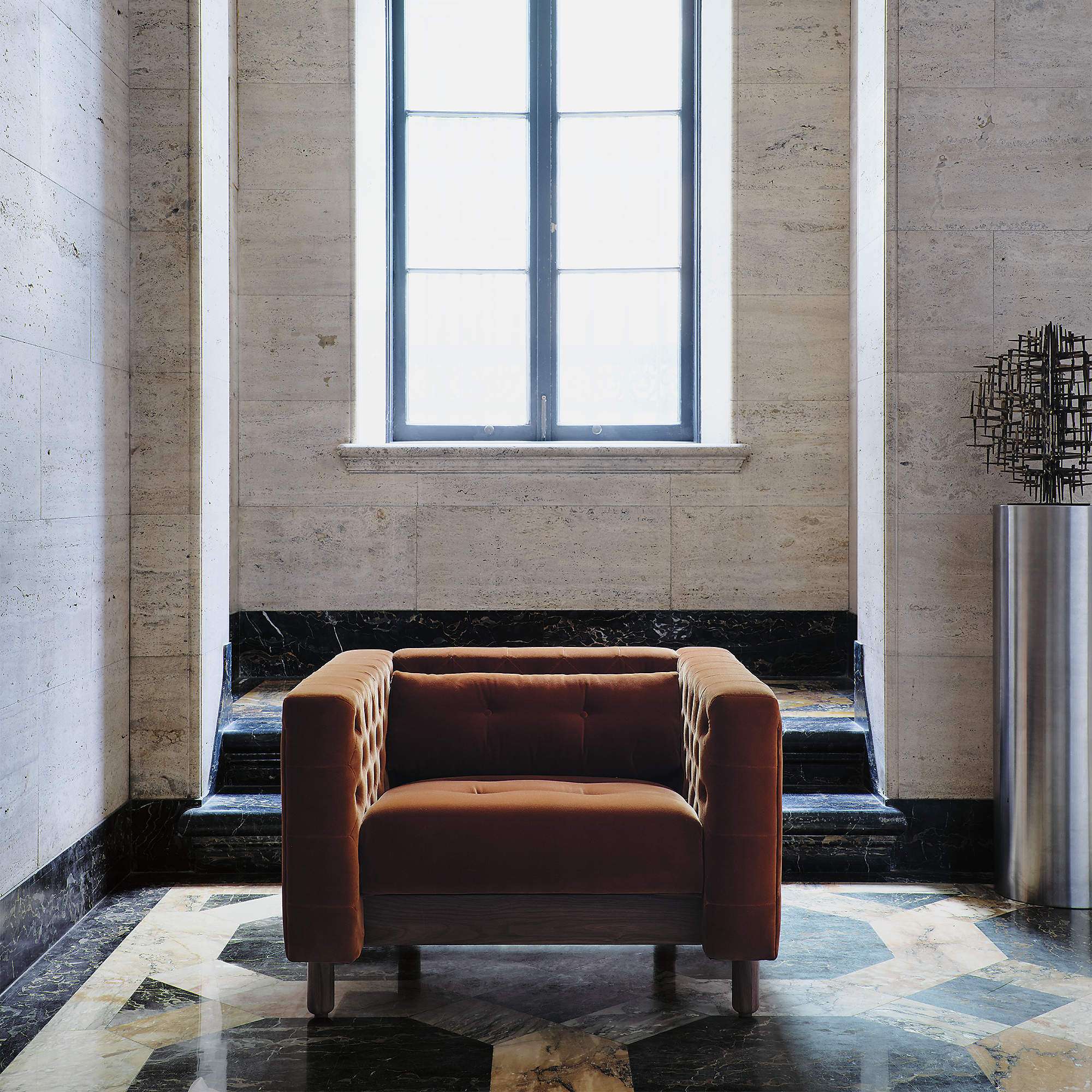 Project Matching Contract Furniture Marconi Tufted Green Velvet Accent Chair