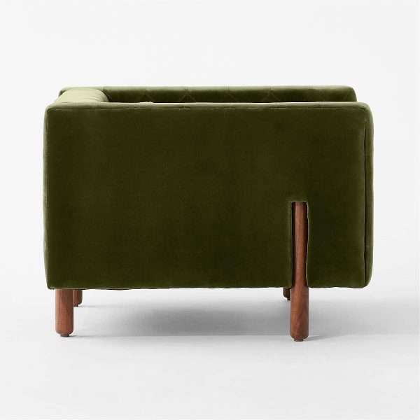 Project Matching Contract Furniture Marconi Tufted Green Velvet Accent Chair - Image 9
