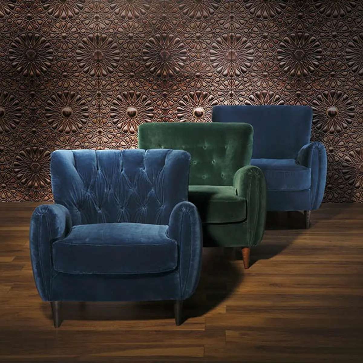 Project Matching Contract Furniture Harold Tufted Velvet Accent Chair