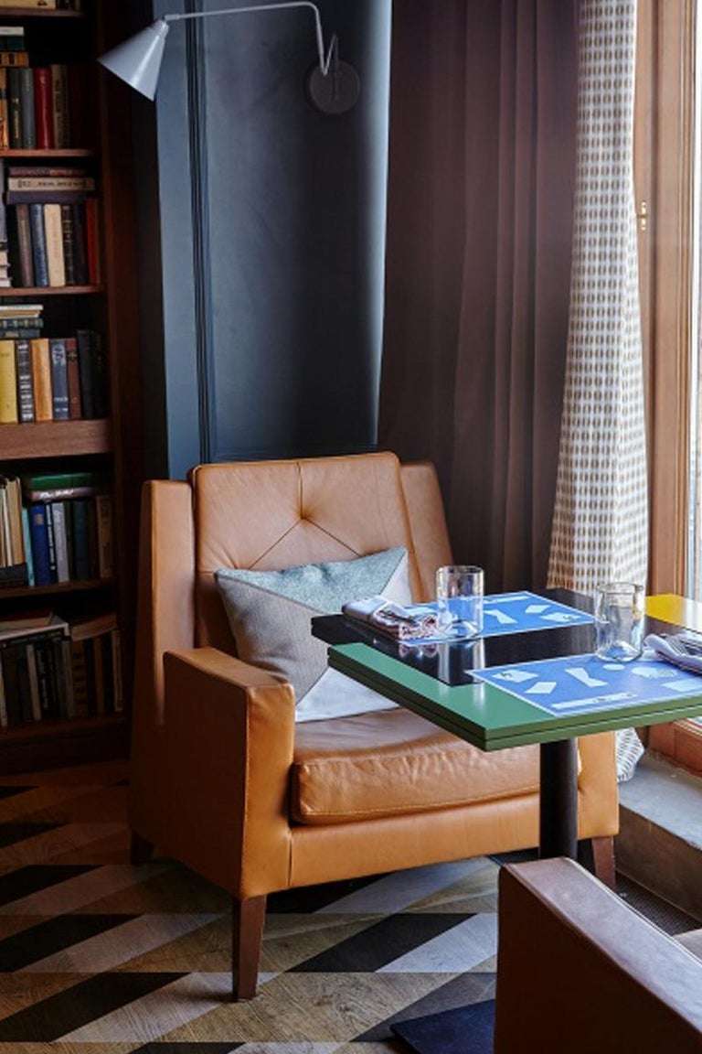 Project Matching Contract Furniture Leather Pentagram Tufted Geo Armchair