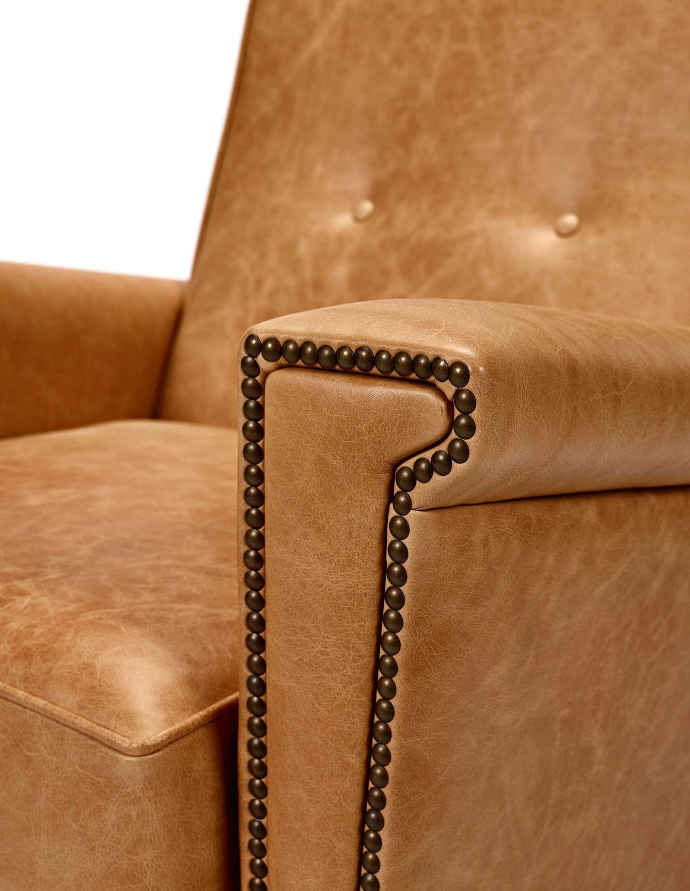 Project Matching Contract Furniture Tufted Nailhead Leather Armchair