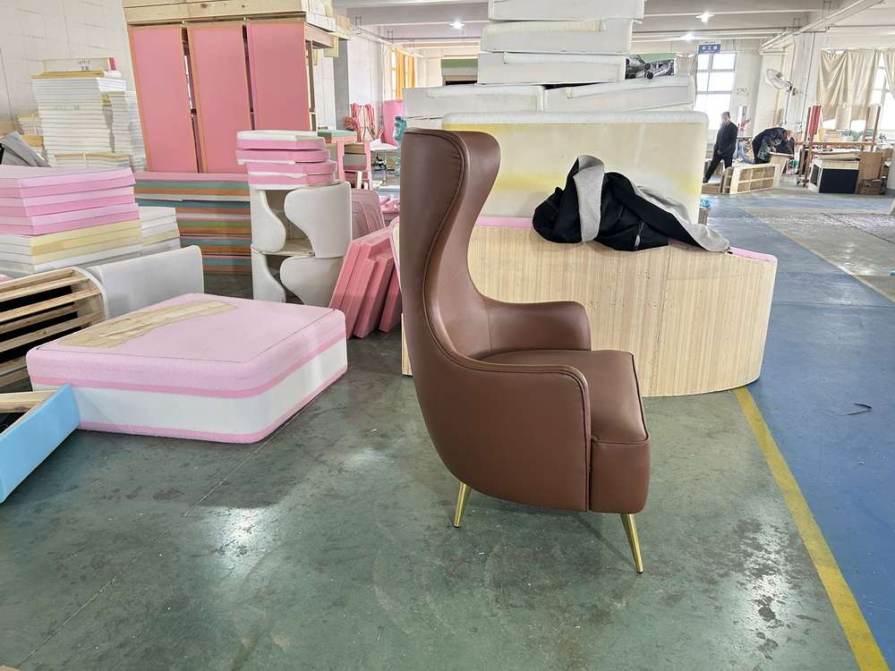 Project Matching Contract Furniture Wholesale Modern Luxury Upholstered Wingback Chair Velvet Armchair