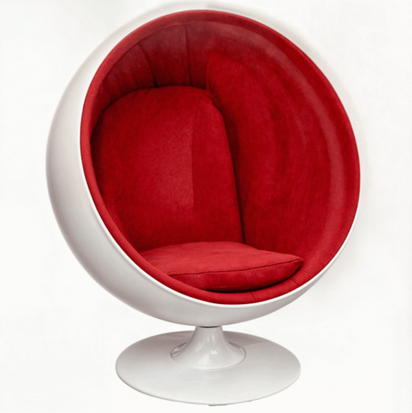 Project Matching Contract Furniture Modern Ballon Chair Black Shell and White Interior - Image 3