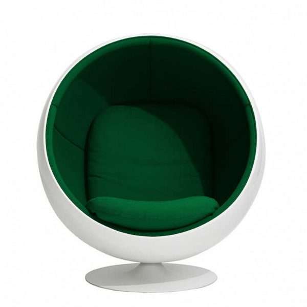 Project Matching Contract Furniture Modern Ballon Chair Black Shell and White Interior - Image 9