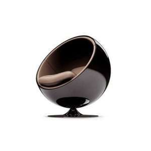 Project Matching Contract Furniture Modern Ballon Chair Black Shell and White Interior
