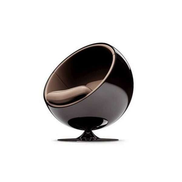 Project Matching Contract Furniture Modern Ballon Chair Black Shell and White Interior