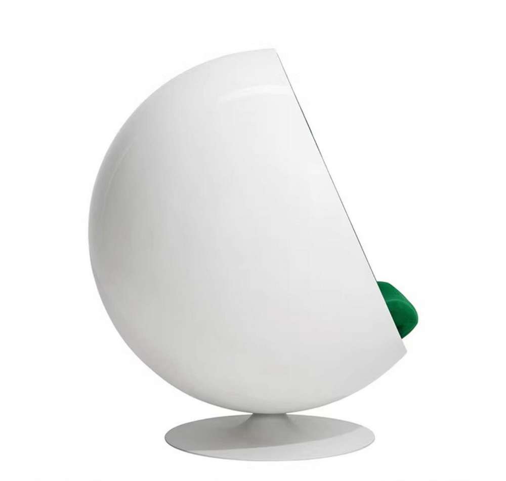 Project Matching Contract Furniture Modern Ballon Chair Black Shell and White Interior