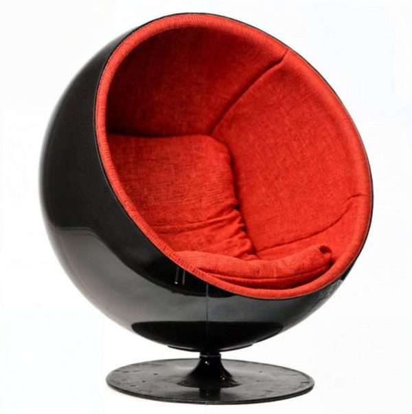Project Matching Contract Furniture Modern Ballon Chair Black Shell and White Interior - Image 7