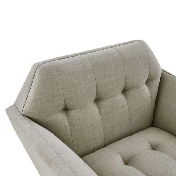 Newport Blue Tufted Lounge Arm Chair with Fire Retardant Certificate