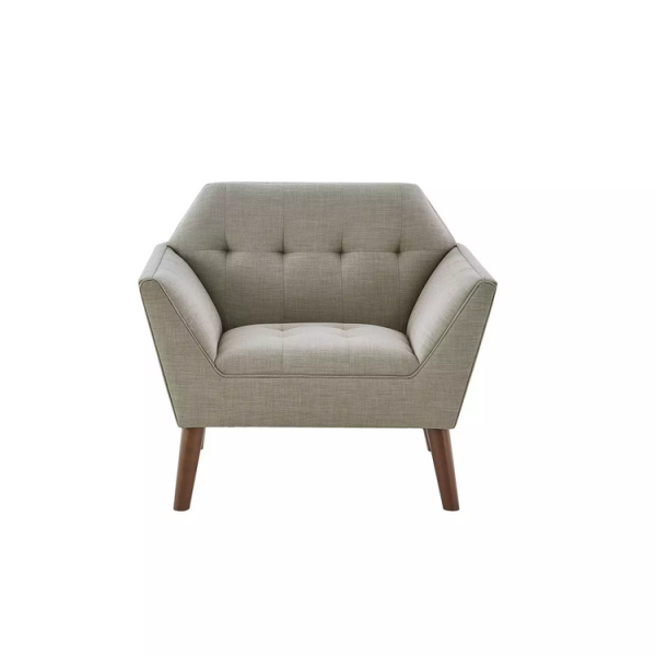 Newport Blue Tufted Lounge Arm Chair with Fire Retardant Certificate