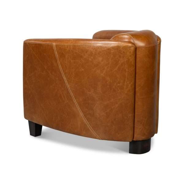 Vintage-Style Cuba Brown Leather Club Chair