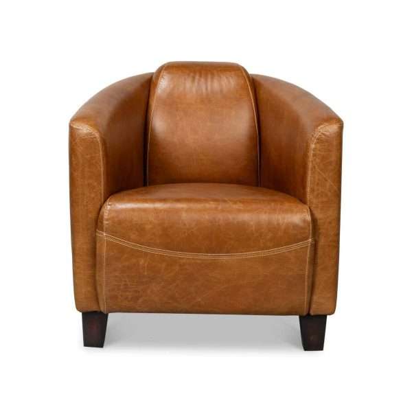 Vintage-Style Cuba Brown Leather Club Chair - Image 4