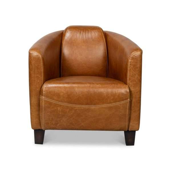 Vintage-Style Cuba Brown Leather Club Chair - Image 5