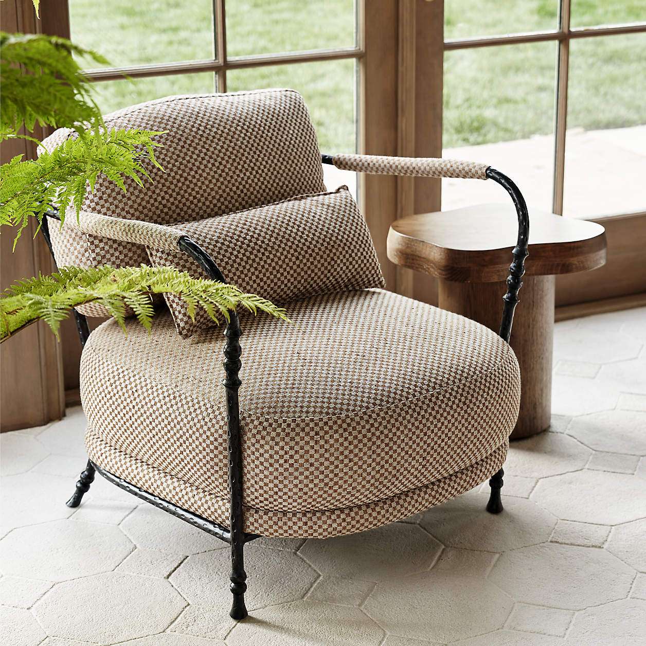 Modern Minimalist Commercial Spaces Muirfield Sculptural Metal Accent Chair