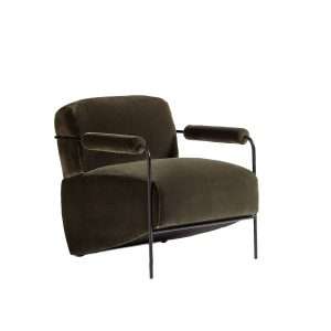 Modern Minimalist Commercial Spaces Faroe Islands Deep Green Velvet Metal Accent Chair