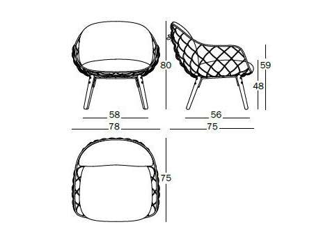 Italian Style Furniture Hotel Modern Low Seat Lounge Chair
