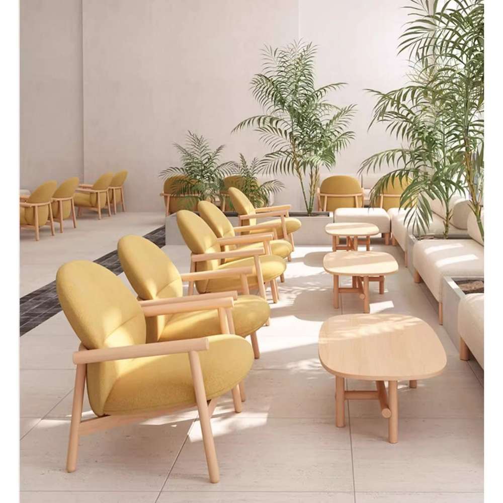 Leisure Wooden Upholstered Lounge Chair