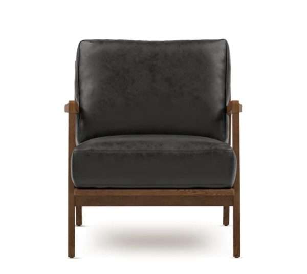 Nordic Style Wood Frame Armchair Patio Cushion Accent Chair Lounge Chair