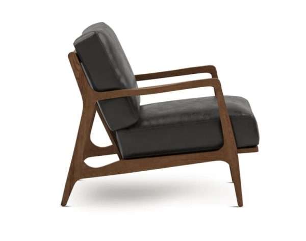 Nordic Style Wood Frame Armchair Patio Cushion Accent Chair Lounge Chair - Image 3