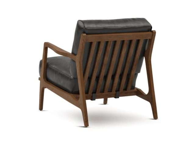 Nordic Style Wood Frame Armchair Patio Cushion Accent Chair Lounge Chair - Image 4
