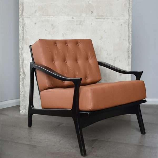 Factory Customized Leisure Solid Wood Frame Fabric Armchair - Image 3