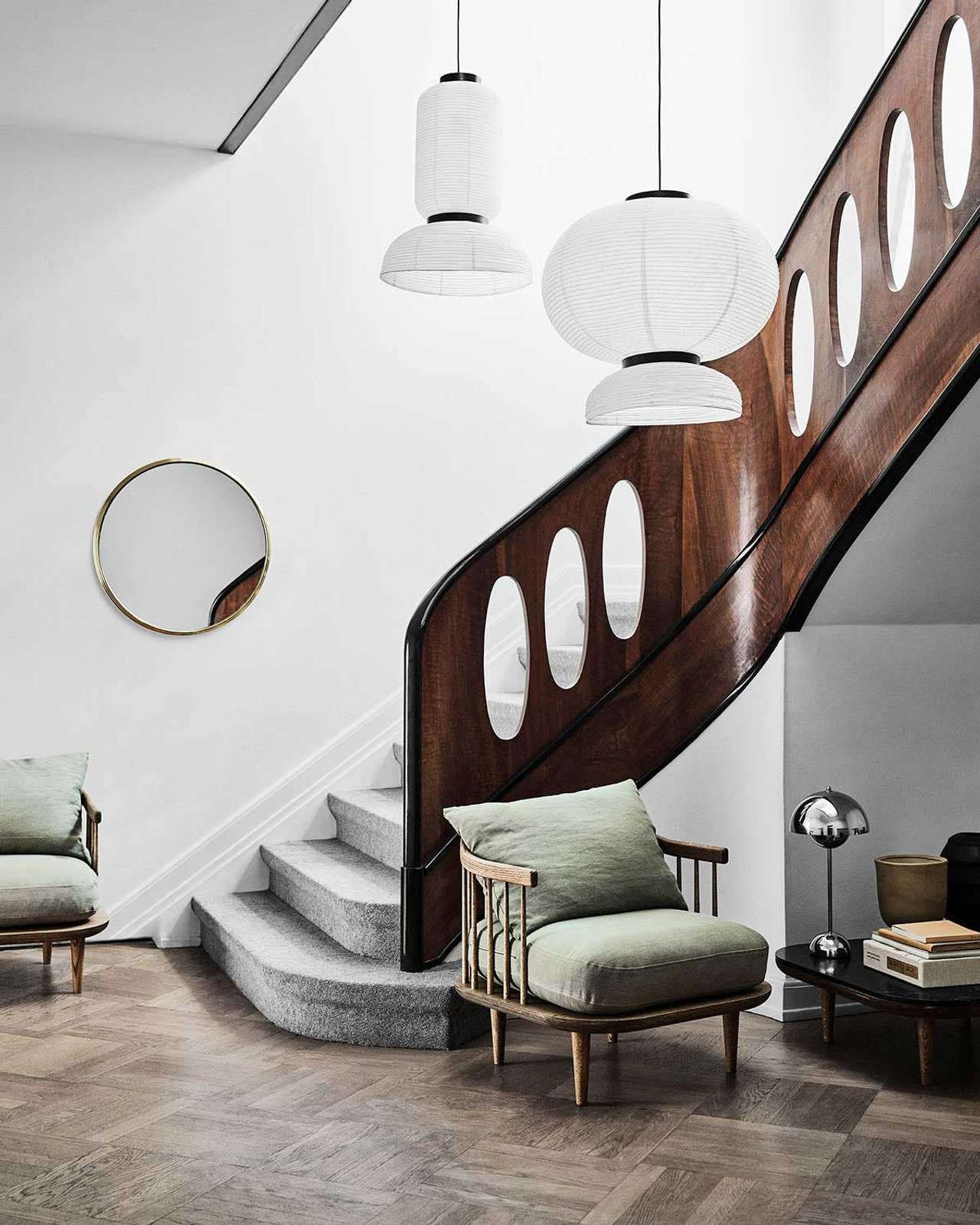 Modern Armchair Made of Walnut Solid Wood and Thick Cushions