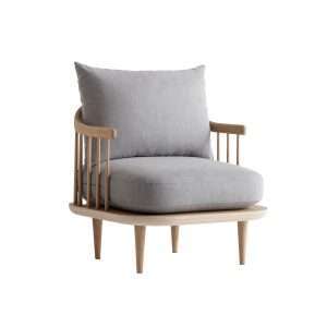 Modern Armchair Made of Walnut Solid Wood and Thick Cushions