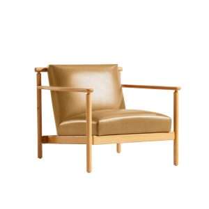 Mid-Century Furniture Ojai Leather Wood Frame Accent Chair