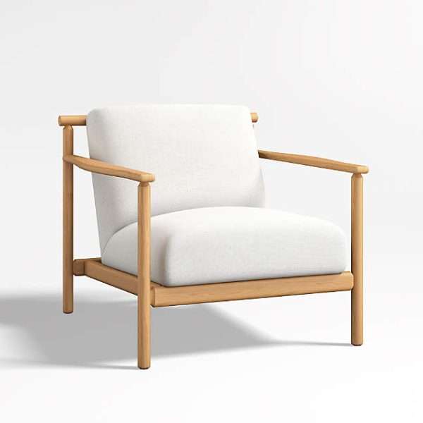 Mid-Century Furniture Ojai Leather Wood Frame Accent Chair - Image 5