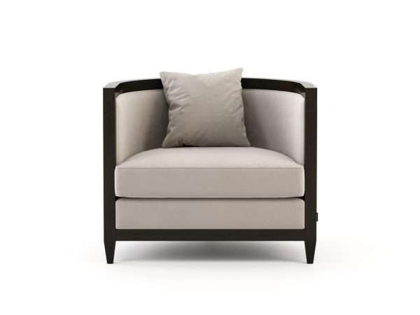 Mid-Century Modern Hotel Armchair Made with Oak and Suede - Image 4