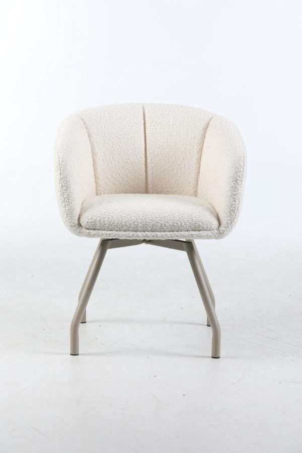 Curved Tube Legs Rotating Base Upholstered Desk Chair - Image 2