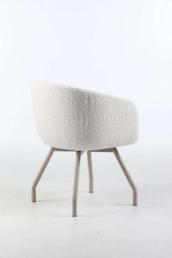 Curved Tube Legs Rotating Base Upholstered Desk Chair - Image 3