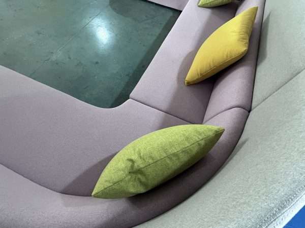 Office Sofa Organic Link Bench with Screen - Image 9