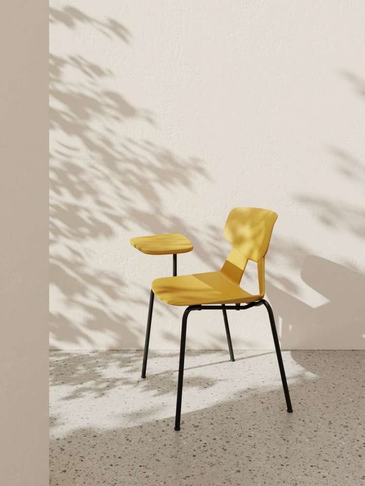 Meeting Room Training Study Office Chair With Writing Pad Table