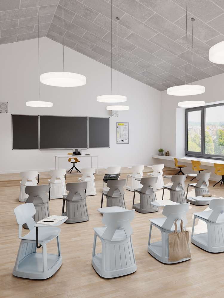 Easy mobility storage space plastic training chair