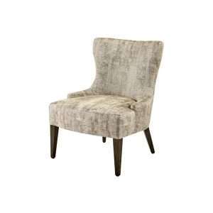 Velvet Wingback Armless Chair